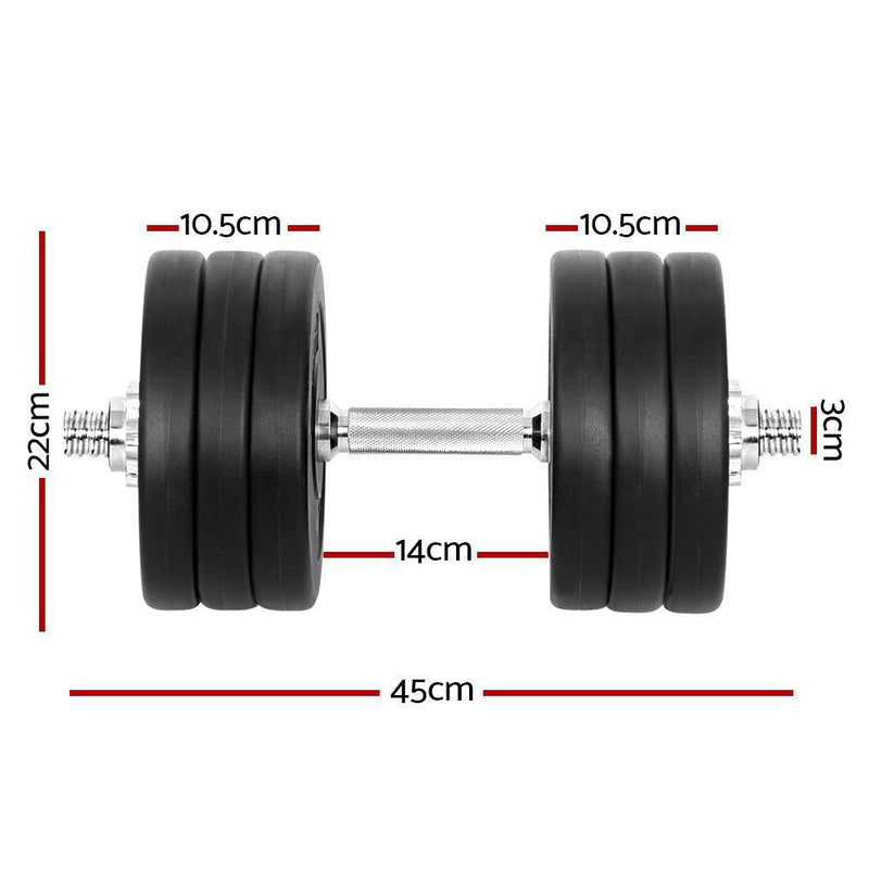 35kg Dumbbells Dumbbell Set Weight Plates Home Gym Fitness Exercise - John Cootes