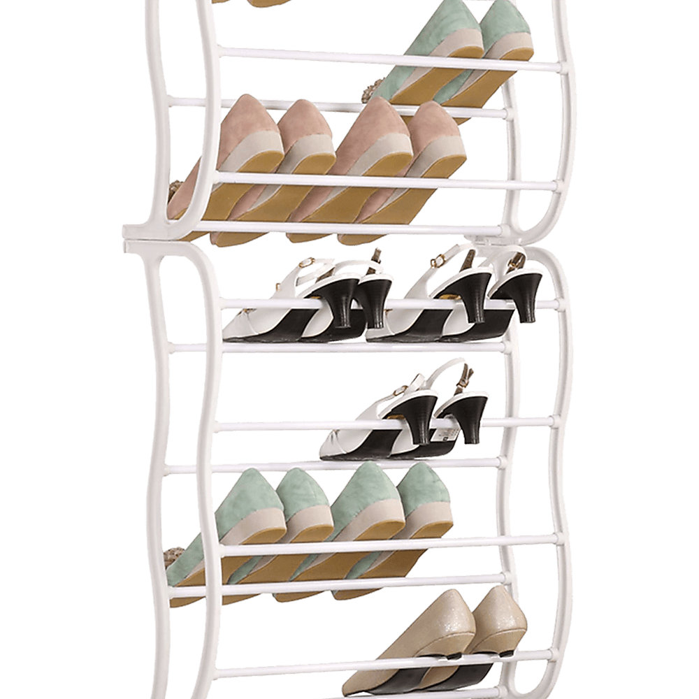 36 Pair Shoe Holder Organiser Over The Door Hanging Shelf Rack Storage Hook - John Cootes