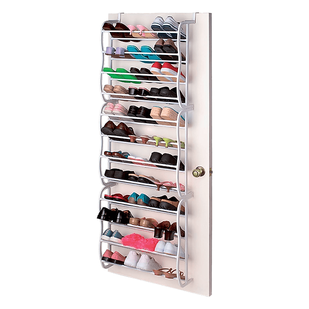 36 Pair Shoe Holder Organiser Over The Door Hanging Shelf Rack Storage Hook - John Cootes