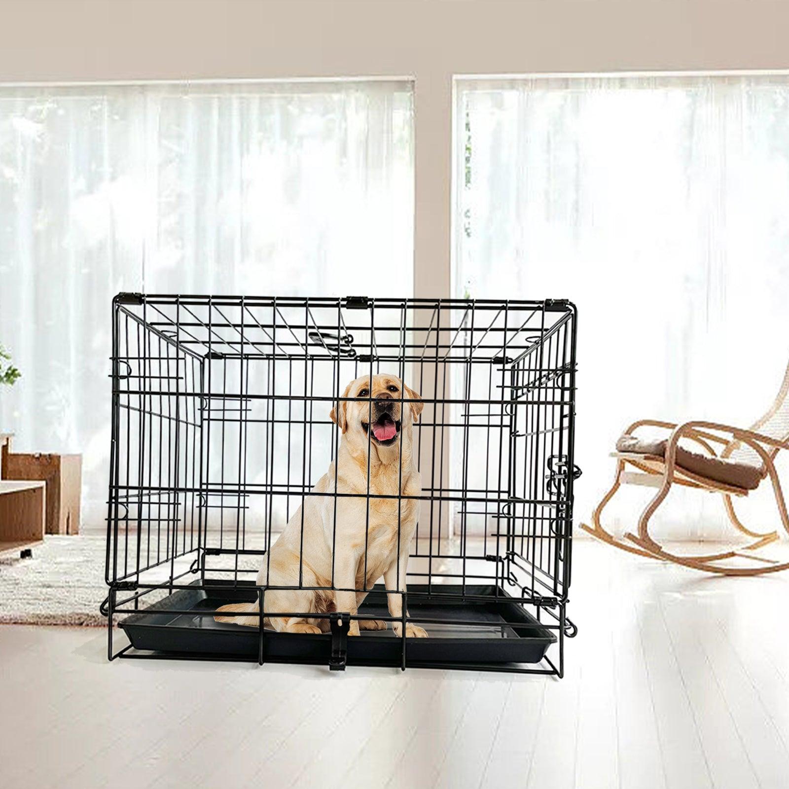 36" Pet Dog Cage Kennel Metal Crate Enlarged Thickened Reinforced Pet Dog House - John Cootes