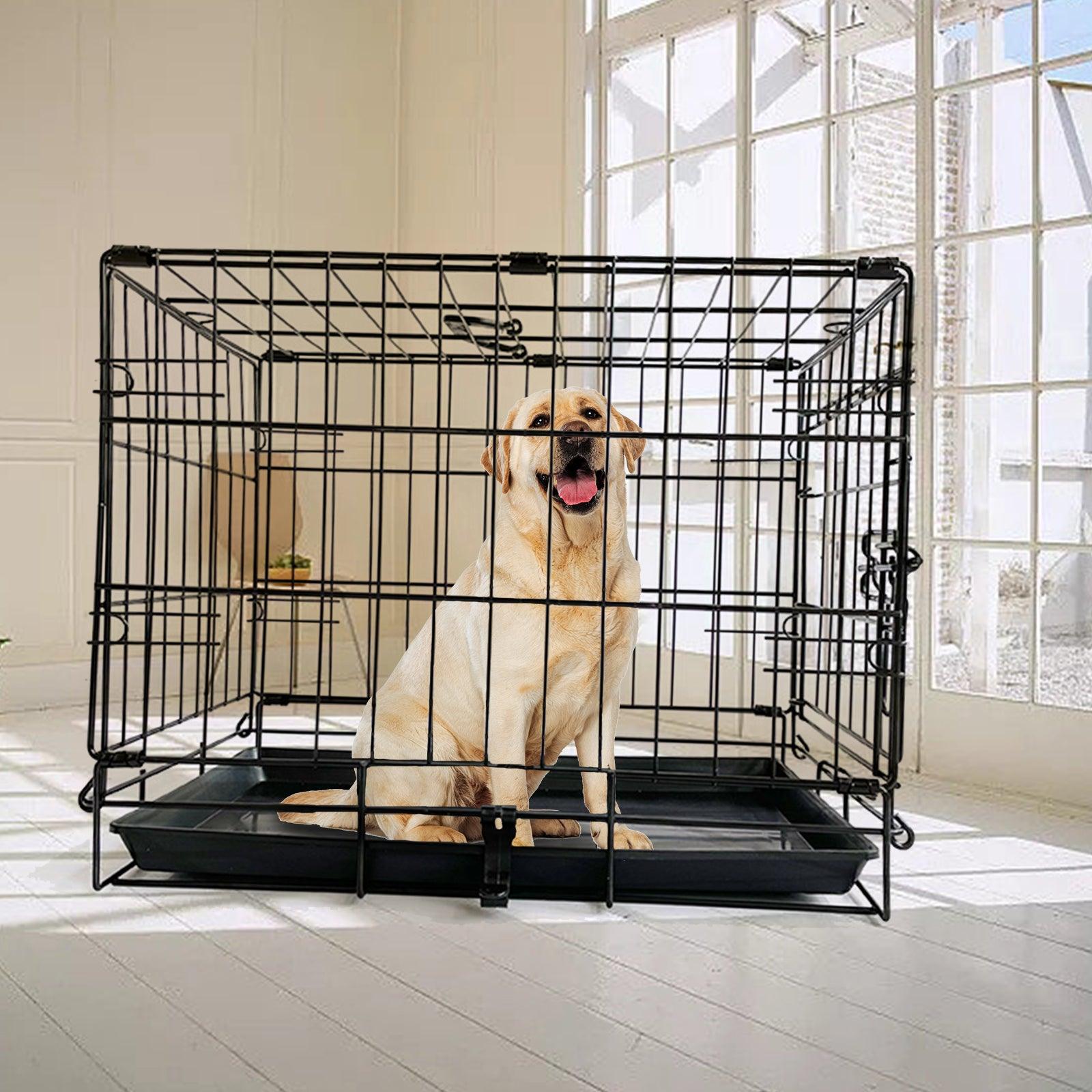36" Pet Dog Cage Kennel Metal Crate Enlarged Thickened Reinforced Pet Dog House - John Cootes