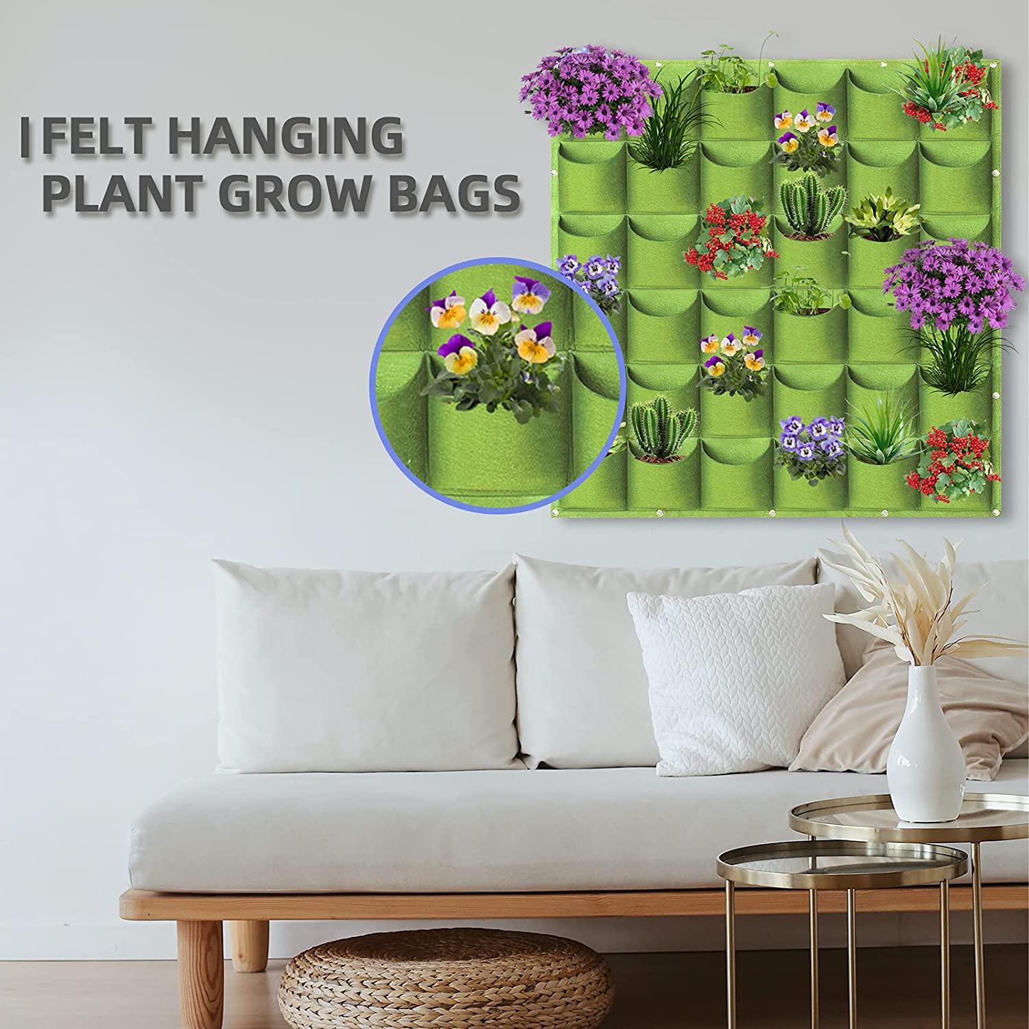 36 Pockets Wall Hanging Planter Planting Grow Bag Vertical Garden Vegetable Flower Green - John Cootes