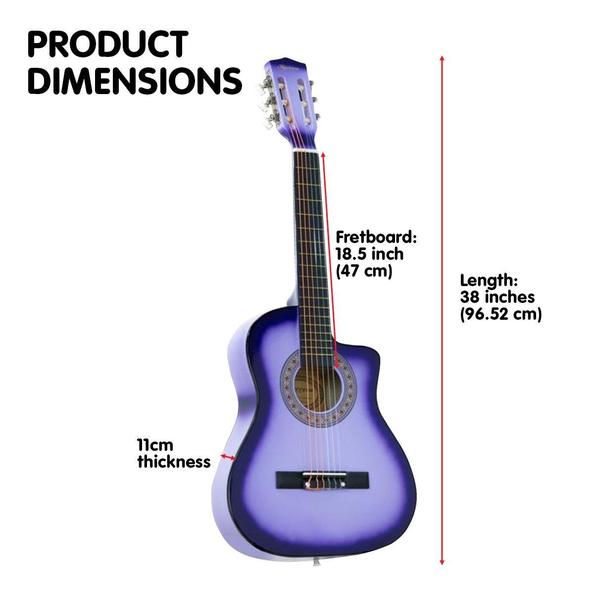 38in Pro Cutaway Acoustic Guitar with guitar bag - Purple Burst - John Cootes