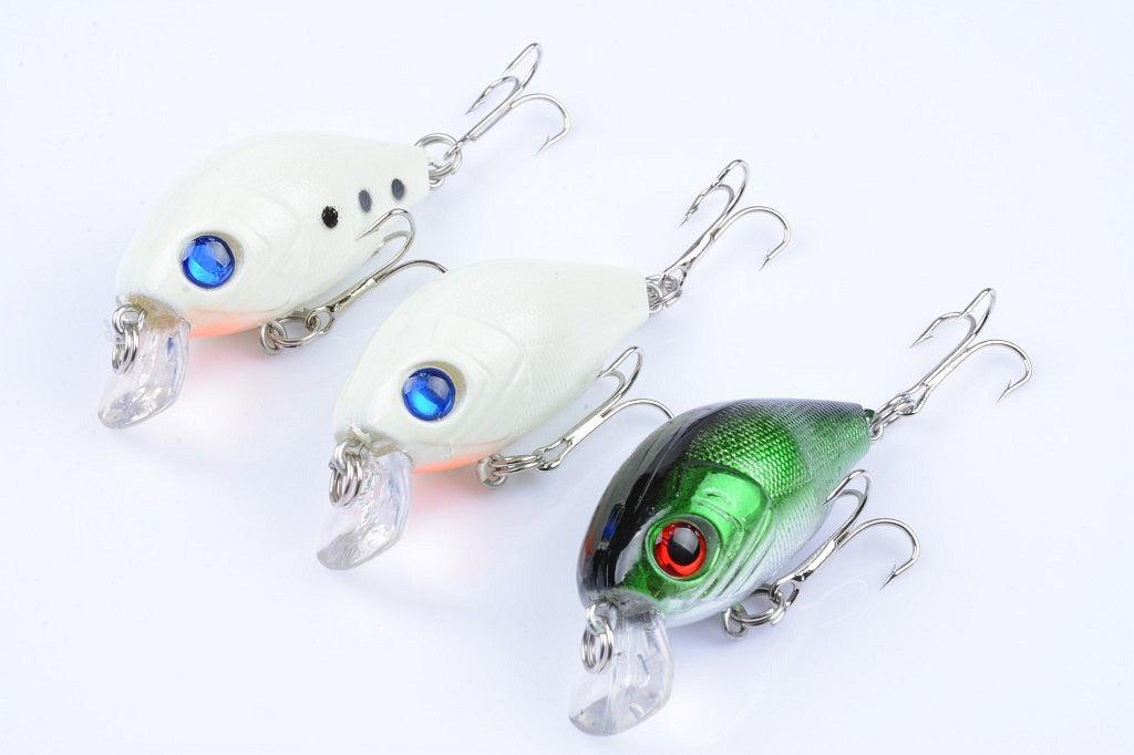 3x 5cm Popper Crank Bait Fishing Lure Lures Surface Tackle Saltwater - John Cootes