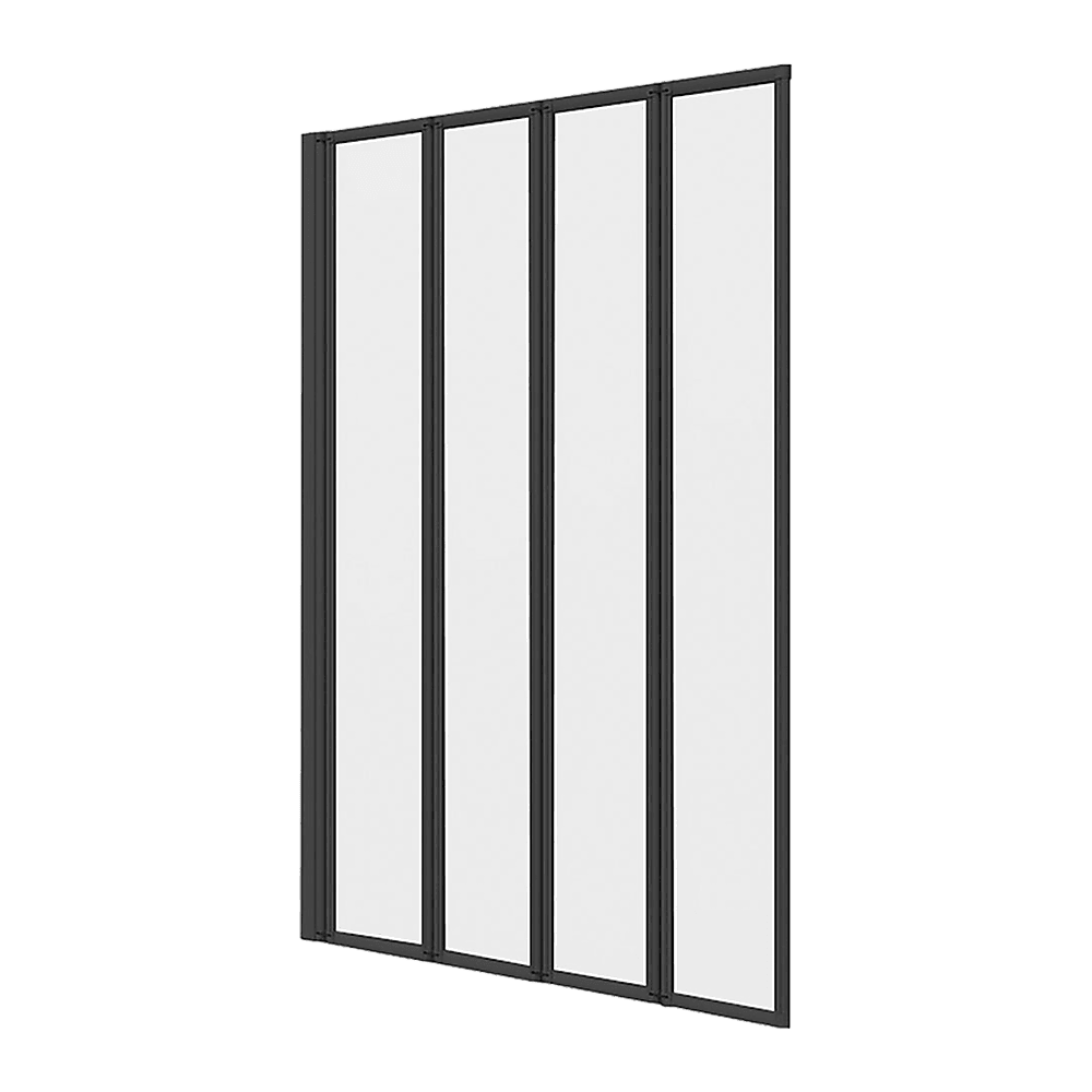 4 Fold Black Folding Bath Shower Screen Door Panel 1000 x 1400mm - John Cootes