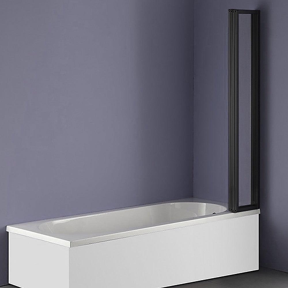 4 Fold Black Folding Bath Shower Screen Door Panel 1000 x 1400mm - John Cootes