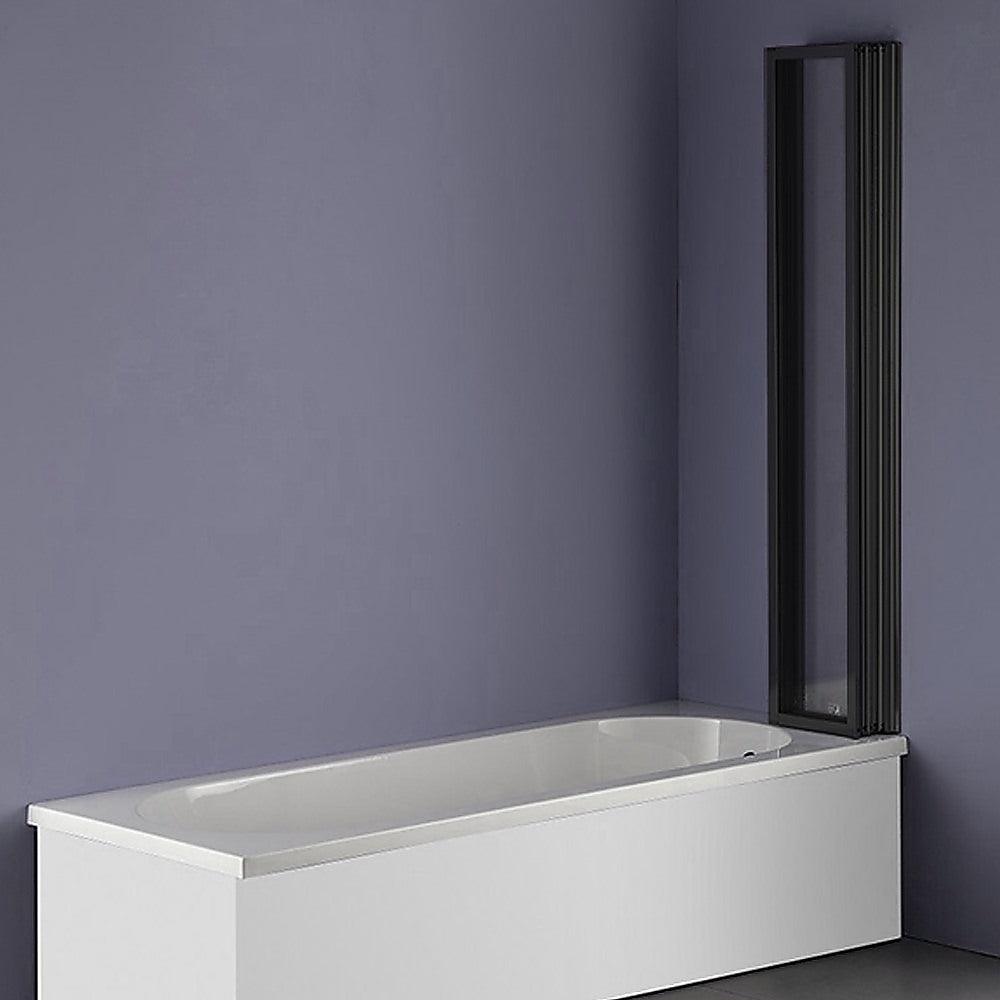 4 Fold Black Folding Bath Shower Screen Door Panel 1000 x 1400mm - John Cootes
