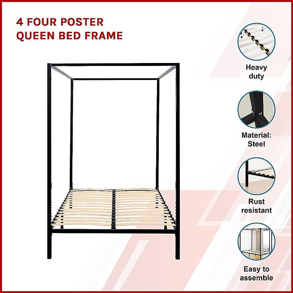 4 Four Poster Queen Bed Frame - John Cootes