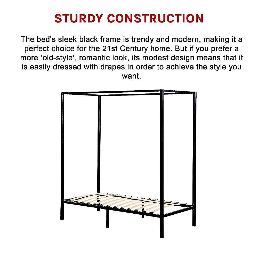 4 Four Poster Single Bed Frame - John Cootes