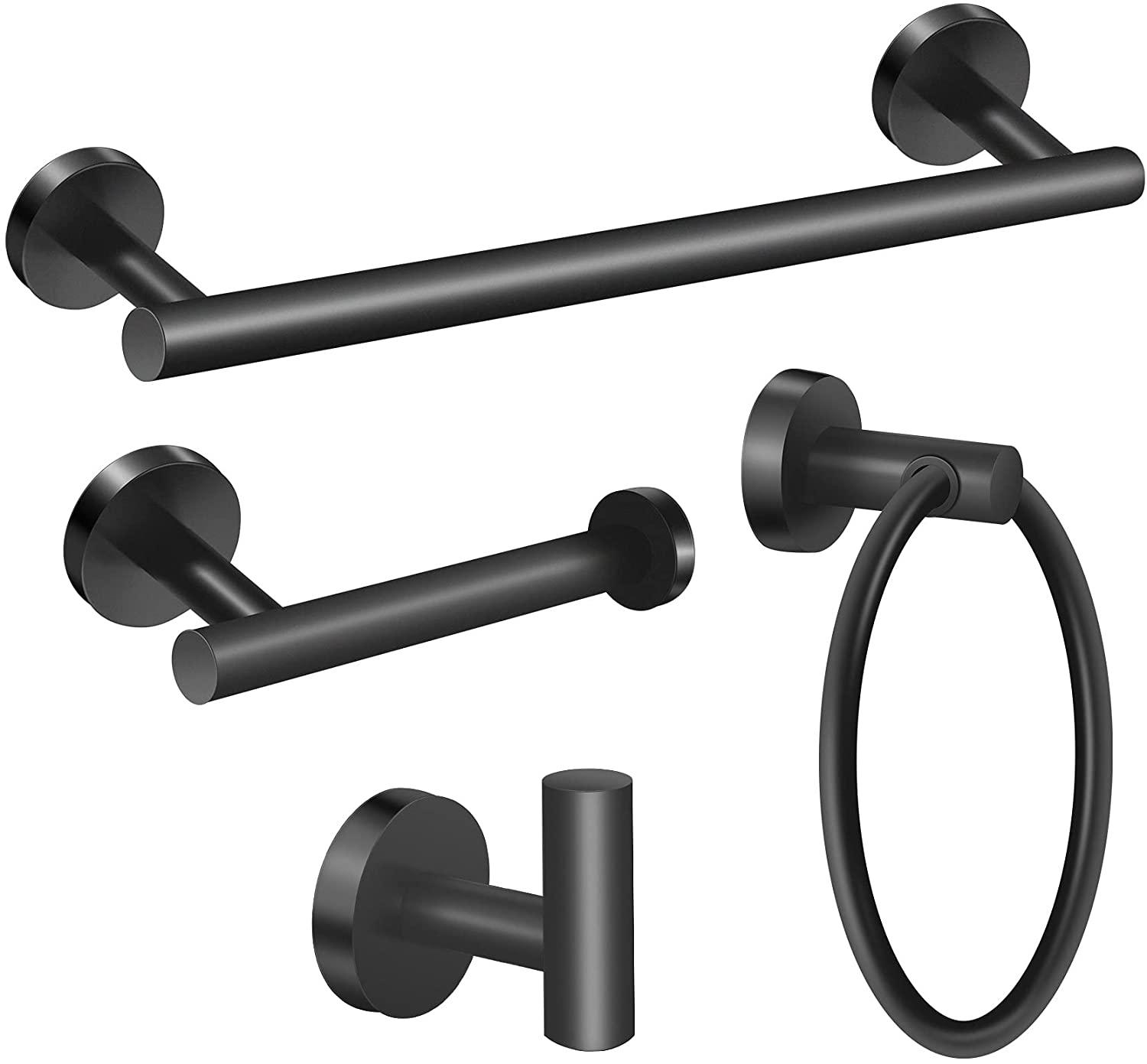 4 Piece Stainless Steel-Towel Rack Set Wall Mount with Brushed Finish for Bathroom - John Cootes