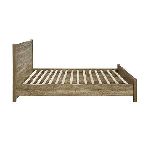 4 Pieces Bedroom Suite Natural Wood Like MDF Structure Queen Size Oak Colour Bed, Bedside Table & Tallboy - John Cootes