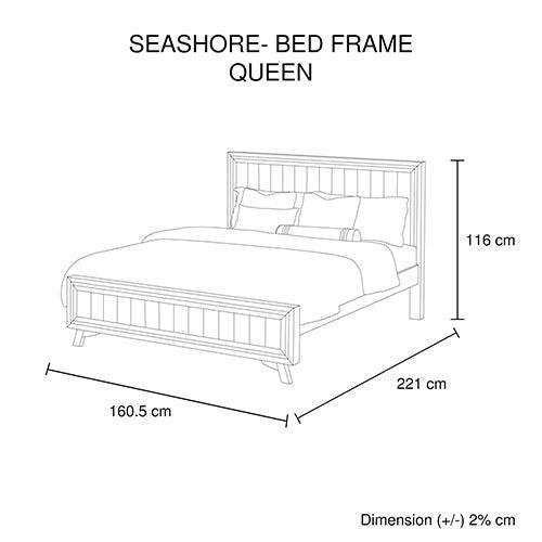 4 Pieces Bedroom Suite Queen Size Silver Brush in Acacia Wood Construction Bed, Bedside Table & Tallboy - John Cootes