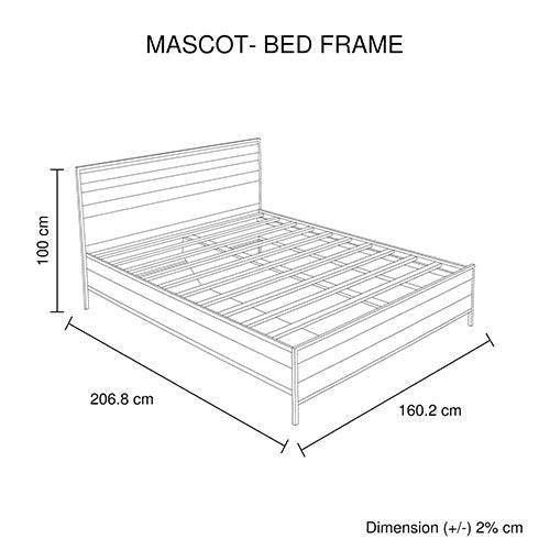 4 Pieces Bedroom Suite with Particle Board Contraction and Metal Legs Queen Size Oak Colour Bed, Bedside Table & Tallboy - John Cootes