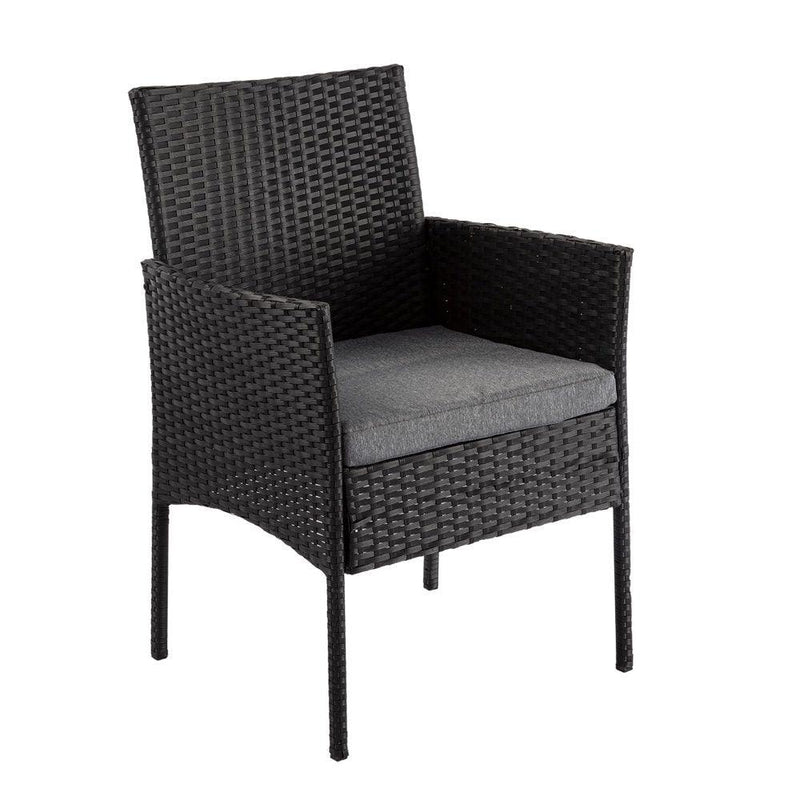 4 Seater Wicker Outdoor Lounge Set - Black - John Cootes