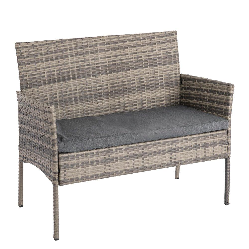 4 Seater Wicker Outdoor Lounge Set - Mixed Grey - John Cootes