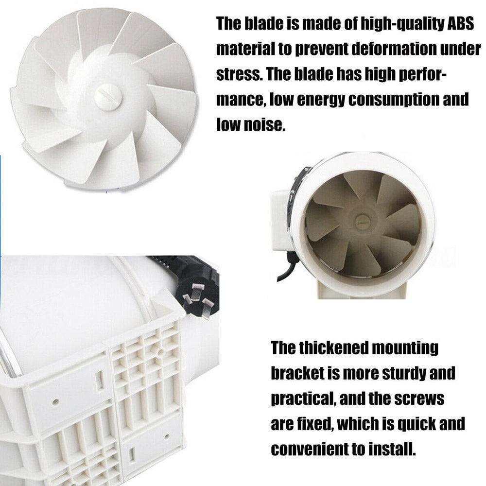 4'' Silent Extractor Fan Duct Hydroponic Inline Exhaust Vent Industrial - John Cootes