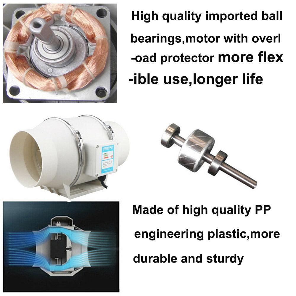 4'' Silent Extractor Fan Duct Hydroponic Inline Exhaust Vent Industrial - John Cootes