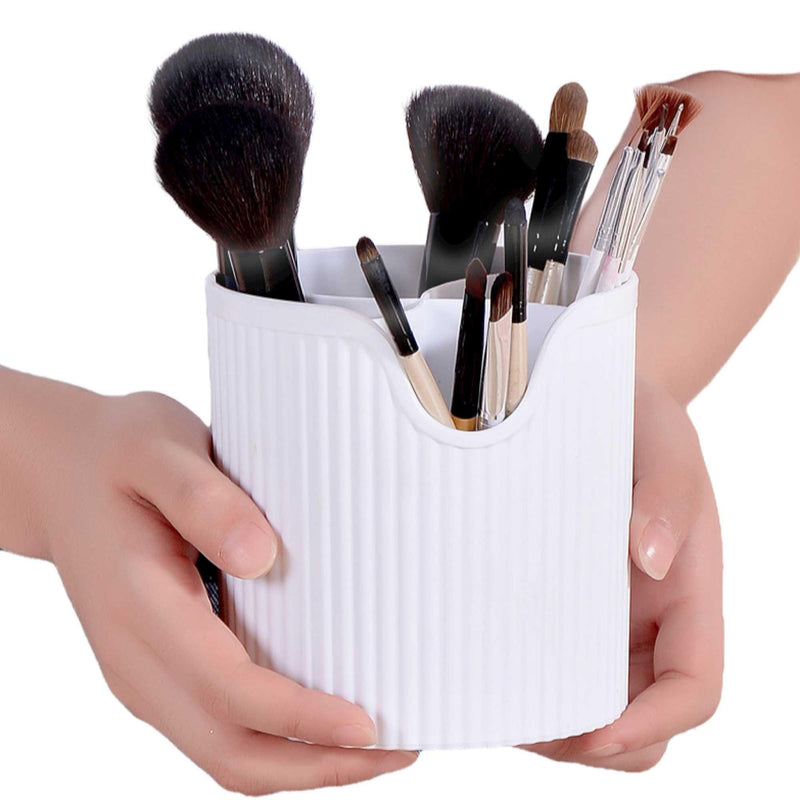 4 Slot Makeup Brush Organiser Bucket - Cosmetic Tool Storage Divider Tin - John Cootes