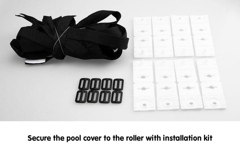 400micron Swimming Pool Roller Cover Combo - Silver/Blue - 9.5m x 5m - John Cootes