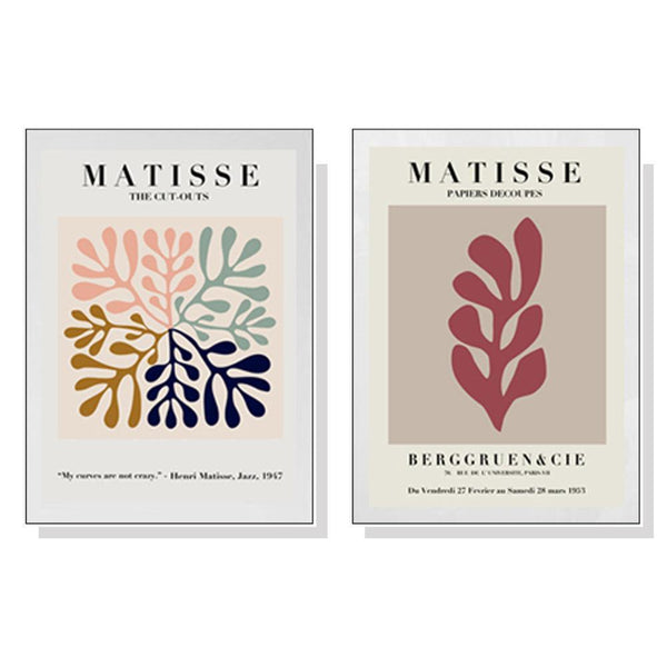 40cmx60cm Matisse 2 Sets White Frame Canvas Wall Art - John Cootes