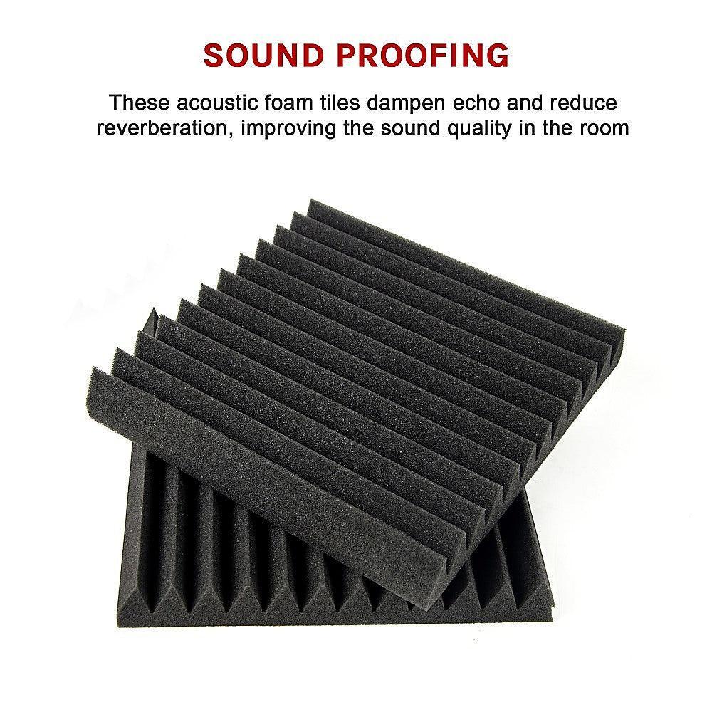 40pcs Studio Acoustic Foam Sound Absorbtion Proofing Panels Tiles Wedge 30X30CM - John Cootes