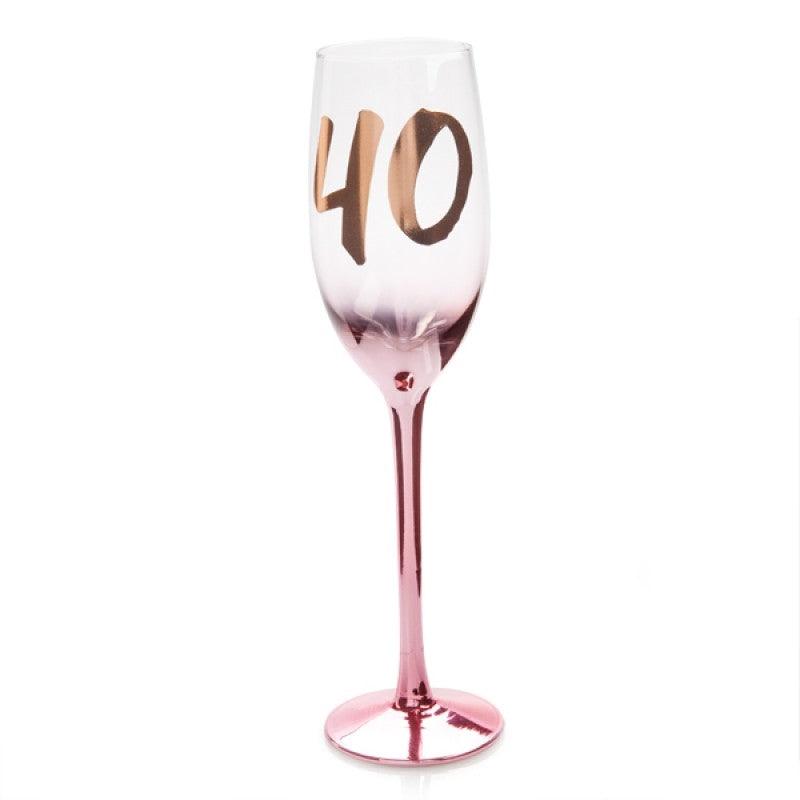 40th Birthday Blush Campagne Flute - John Cootes