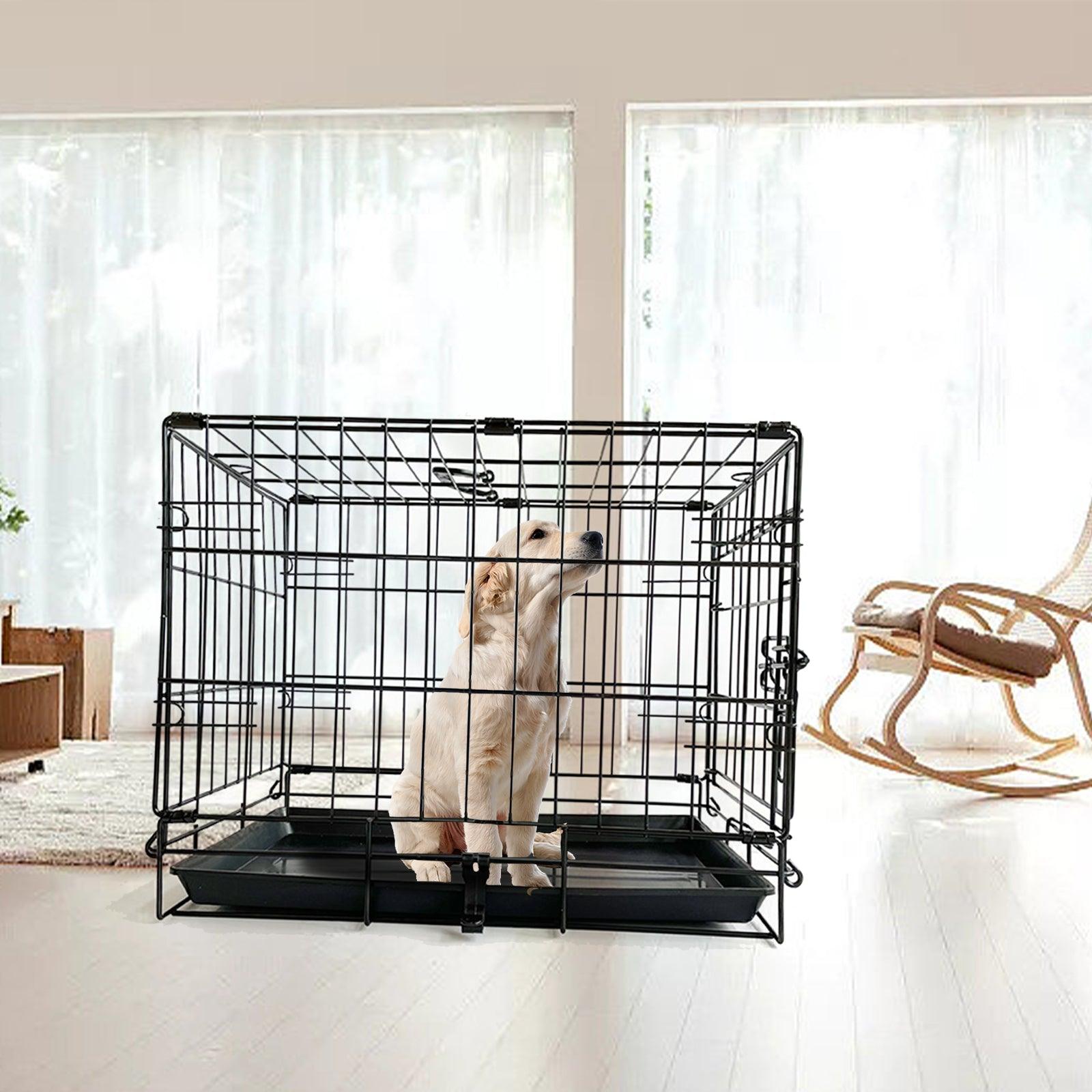 42" Pet Dog Cage Kennel Metal Crate Enlarged Thickened Reinforced Pet Dog House - John Cootes