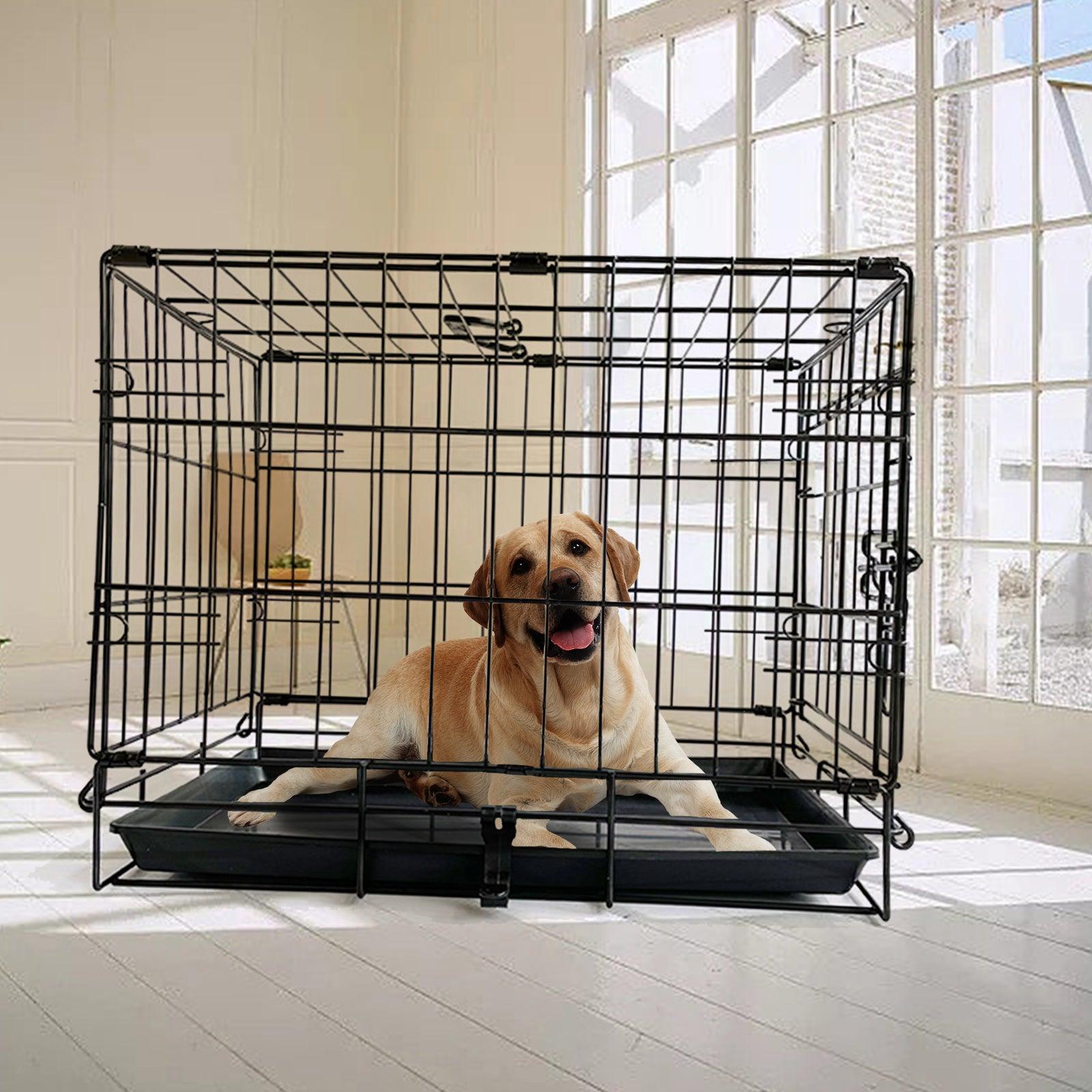 42" Pet Dog Cage Kennel Metal Crate Enlarged Thickened Reinforced Pet Dog House - John Cootes