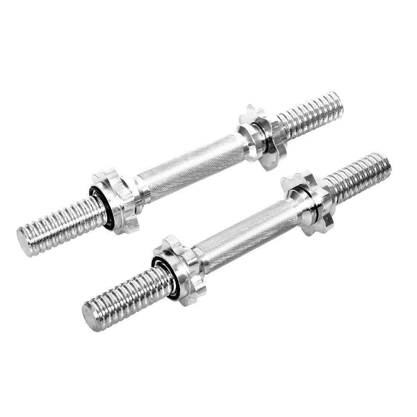 45cm Dumbbell Bar Solid Steel Pair Gym Home Exercise Fitness 150KG Capacity - John Cootes