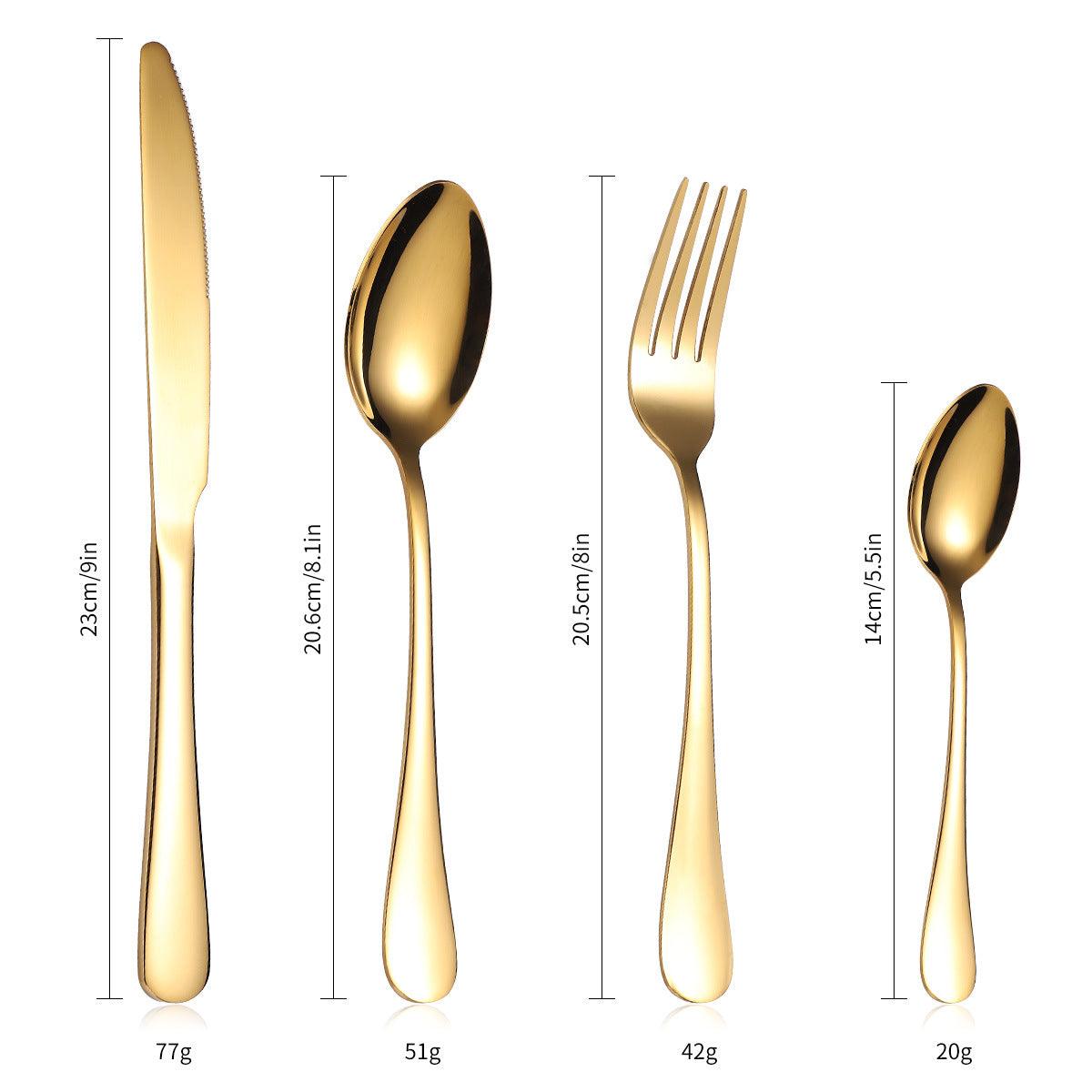 48-Piece Stainless Steel Gold Set, Knife Fork Spoon Flatware Set Cutlery Set, 12sets - John Cootes