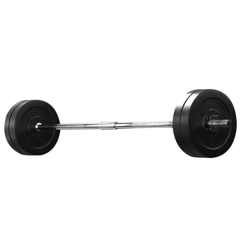 48KG Barbell Weight Set Plates Bar Bench Press Fitness Exercise Home Gym 168cm - John Cootes