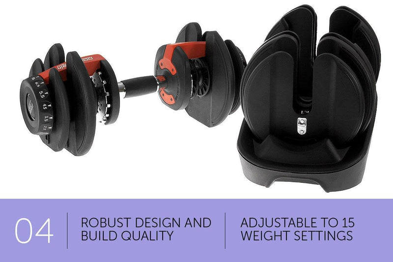 48kg Powertrain Adjustable Dumbbell Home Gym Set - John Cootes