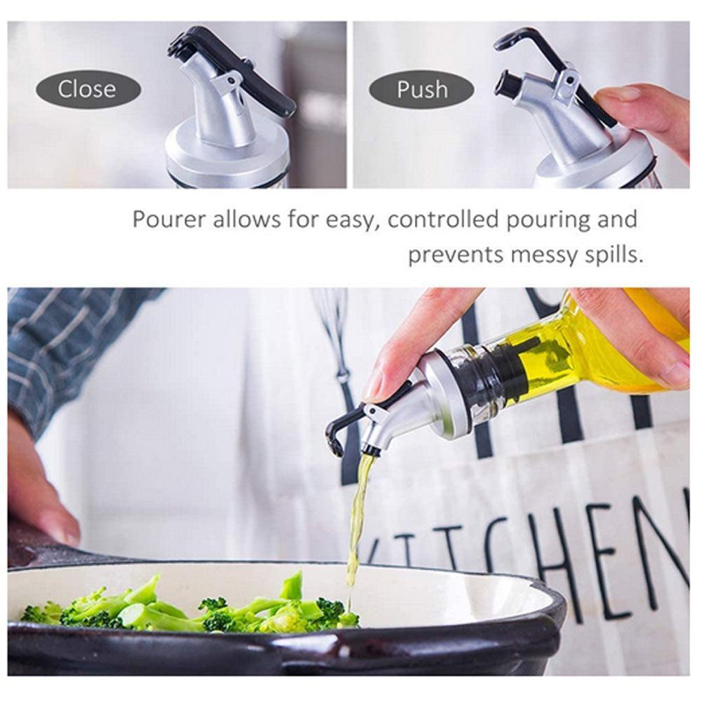 4PCS 500ml Olive Oil Vinegar Pourer Dispenser Cooking Glass Bottle Kitchen Tools - John Cootes