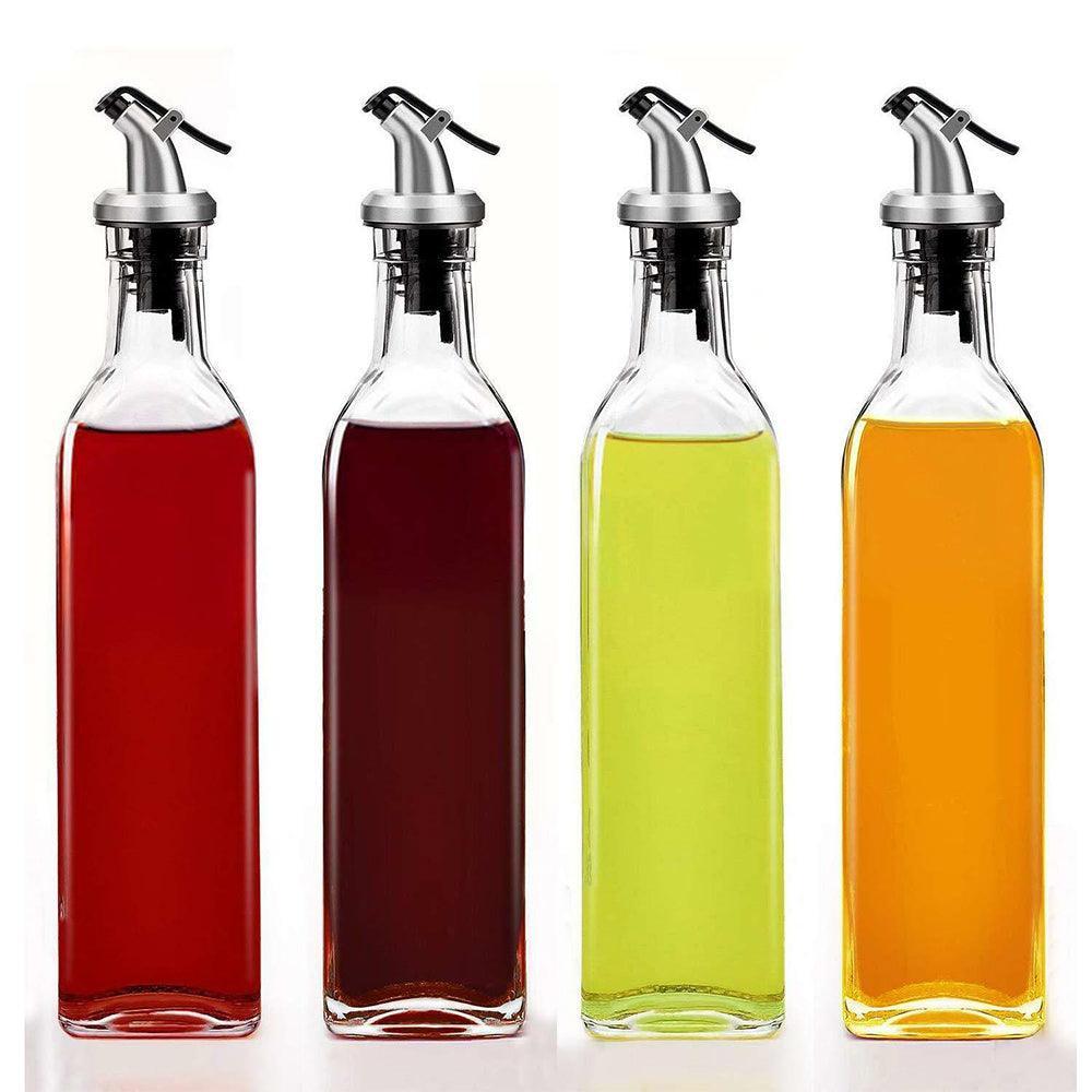 4PCS 500ml Olive Oil Vinegar Pourer Dispenser Cooking Glass Bottle Kitchen Tools - John Cootes