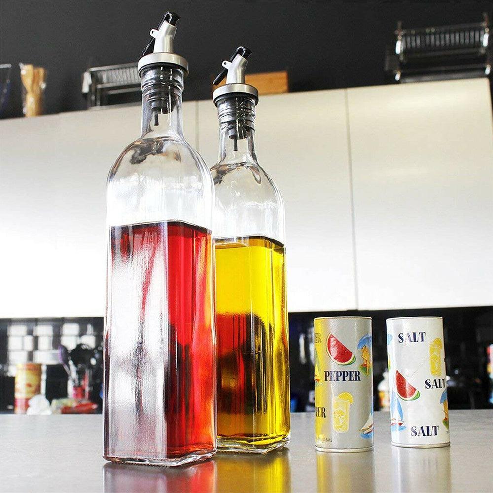 4PCS 500ml Olive Oil Vinegar Pourer Dispenser Cooking Glass Bottle Kitchen Tools - John Cootes
