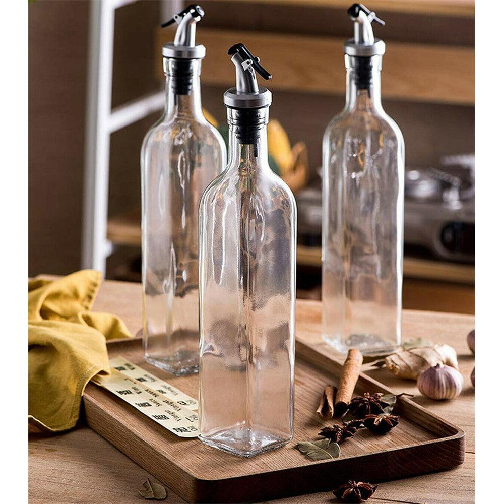 4PCS 500ml Olive Oil Vinegar Pourer Dispenser Cooking Glass Bottle Kitchen Tools - John Cootes