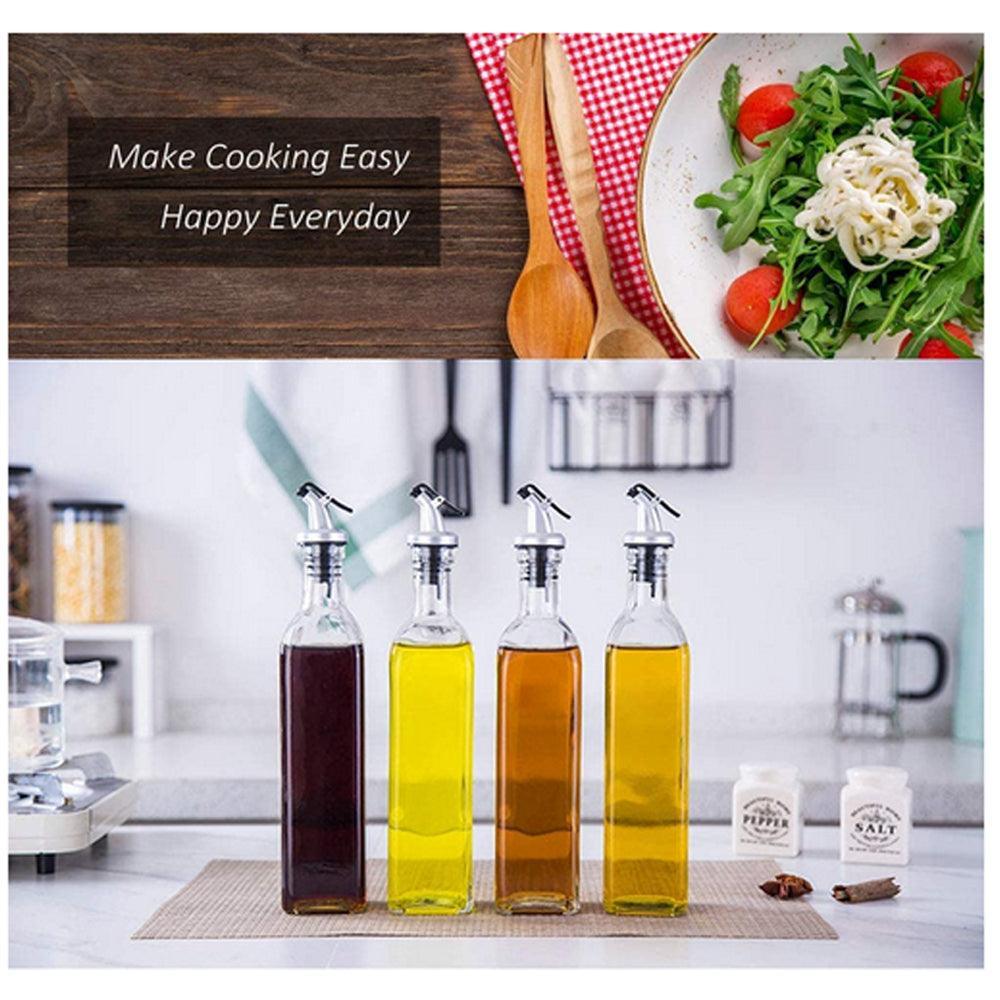 4PCS 500ml Olive Oil Vinegar Pourer Dispenser Cooking Glass Bottle Kitchen Tools - John Cootes