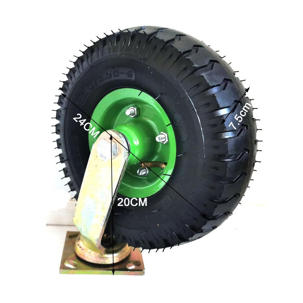 4x 10 Inch Swivel Castor Caster Pneumatic Tyres Wheels Trolley Cart Wheelbarrow - John Cootes