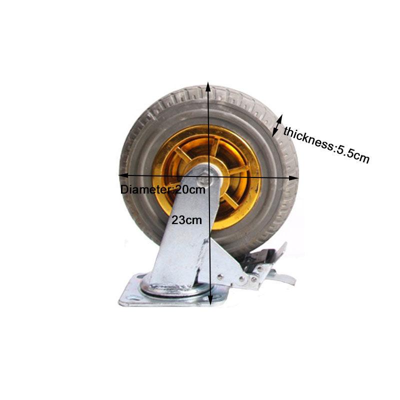 4x 8" Heavy Duty Industrial Swivel Brake Caster Tyre Tyres Wheel Wheels Castor 1000KG Trolley - John Cootes