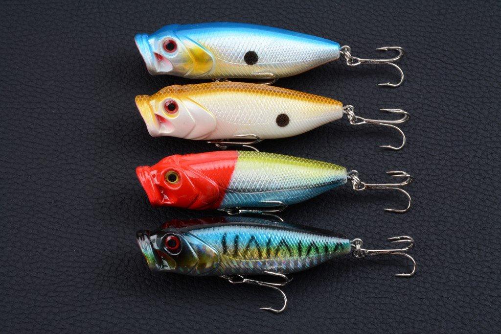 4X 8cm Popper Poppers Fishing Lure Lures Surface Tackle Fresh Saltwater - John Cootes