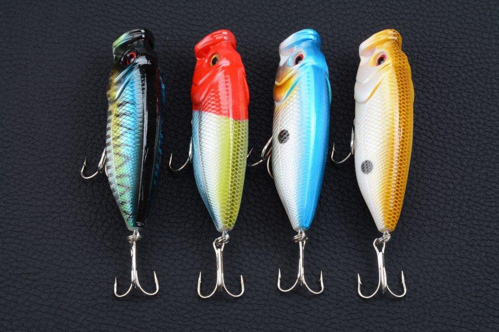 4X 8cm Popper Poppers Fishing Lure Lures Surface Tackle Fresh Saltwater - John Cootes