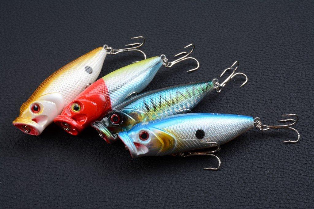 4X 8cm Popper Poppers Fishing Lure Lures Surface Tackle Fresh Saltwater - John Cootes