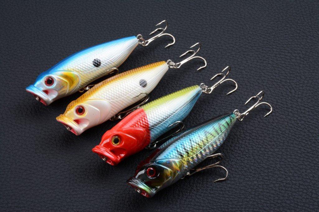 4X 8cm Popper Poppers Fishing Lure Lures Surface Tackle Fresh Saltwater - John Cootes