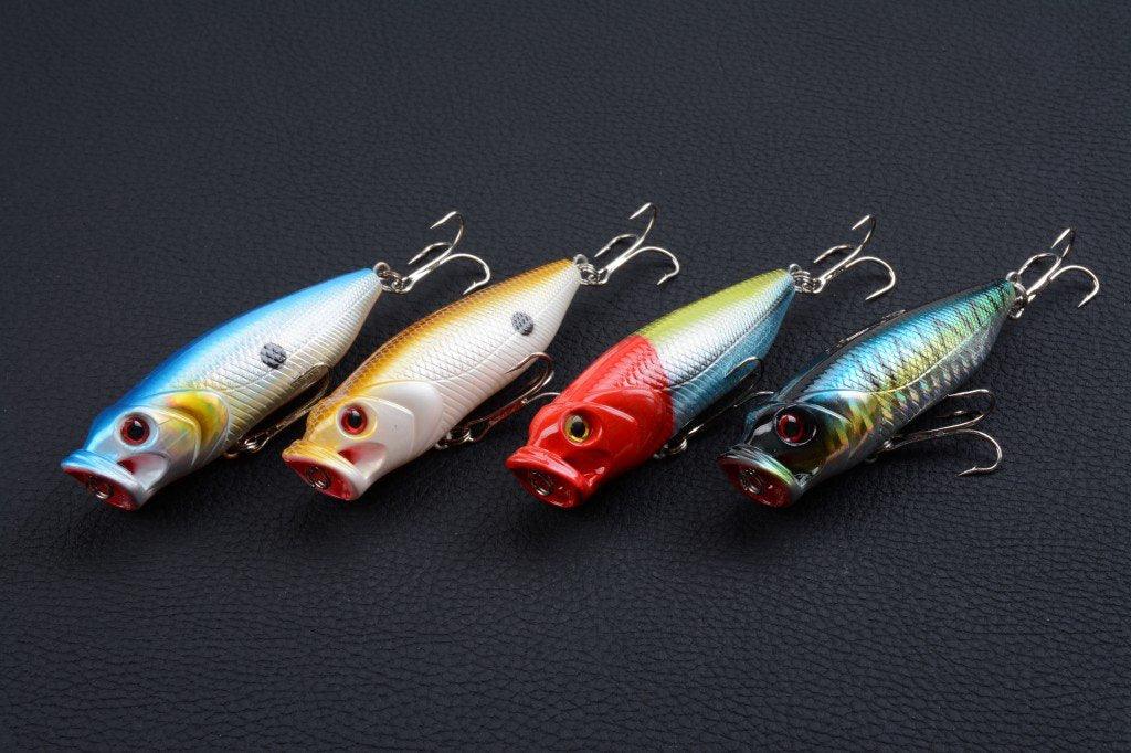 4X 8cm Popper Poppers Fishing Lure Lures Surface Tackle Fresh Saltwater - John Cootes