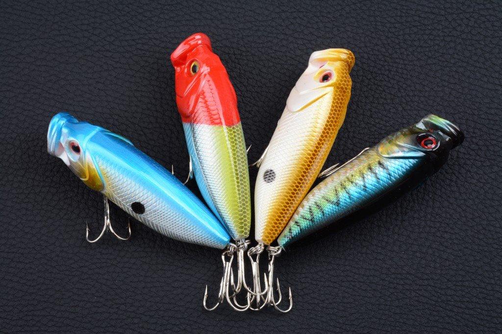 4X 8cm Popper Poppers Fishing Lure Lures Surface Tackle Fresh Saltwater - John Cootes