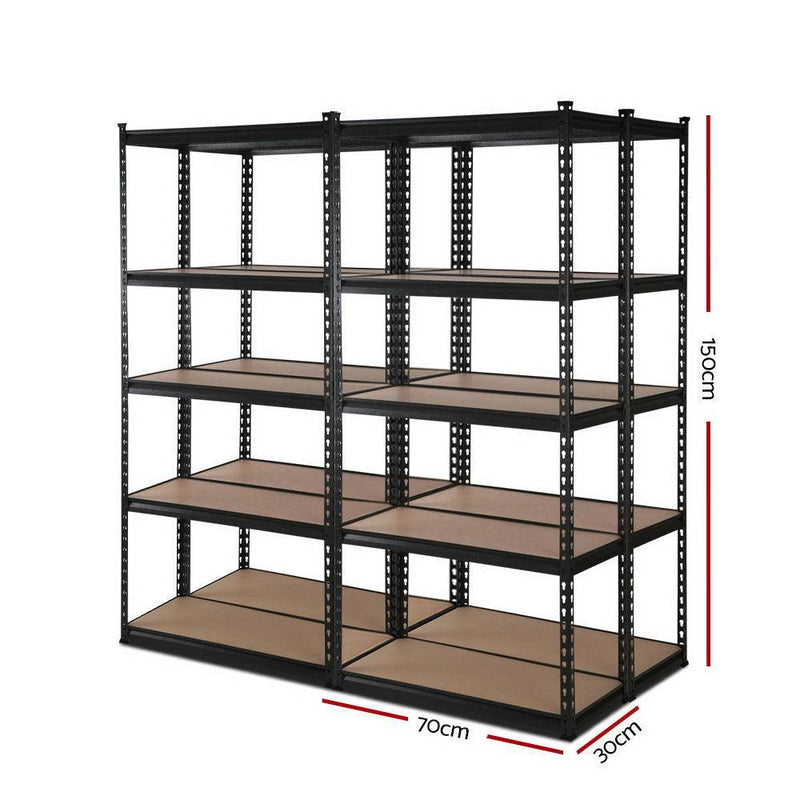 4x1.5M Warehouse Shelving Racking Storage Garage Steel Metal Shelves Rack - John Cootes