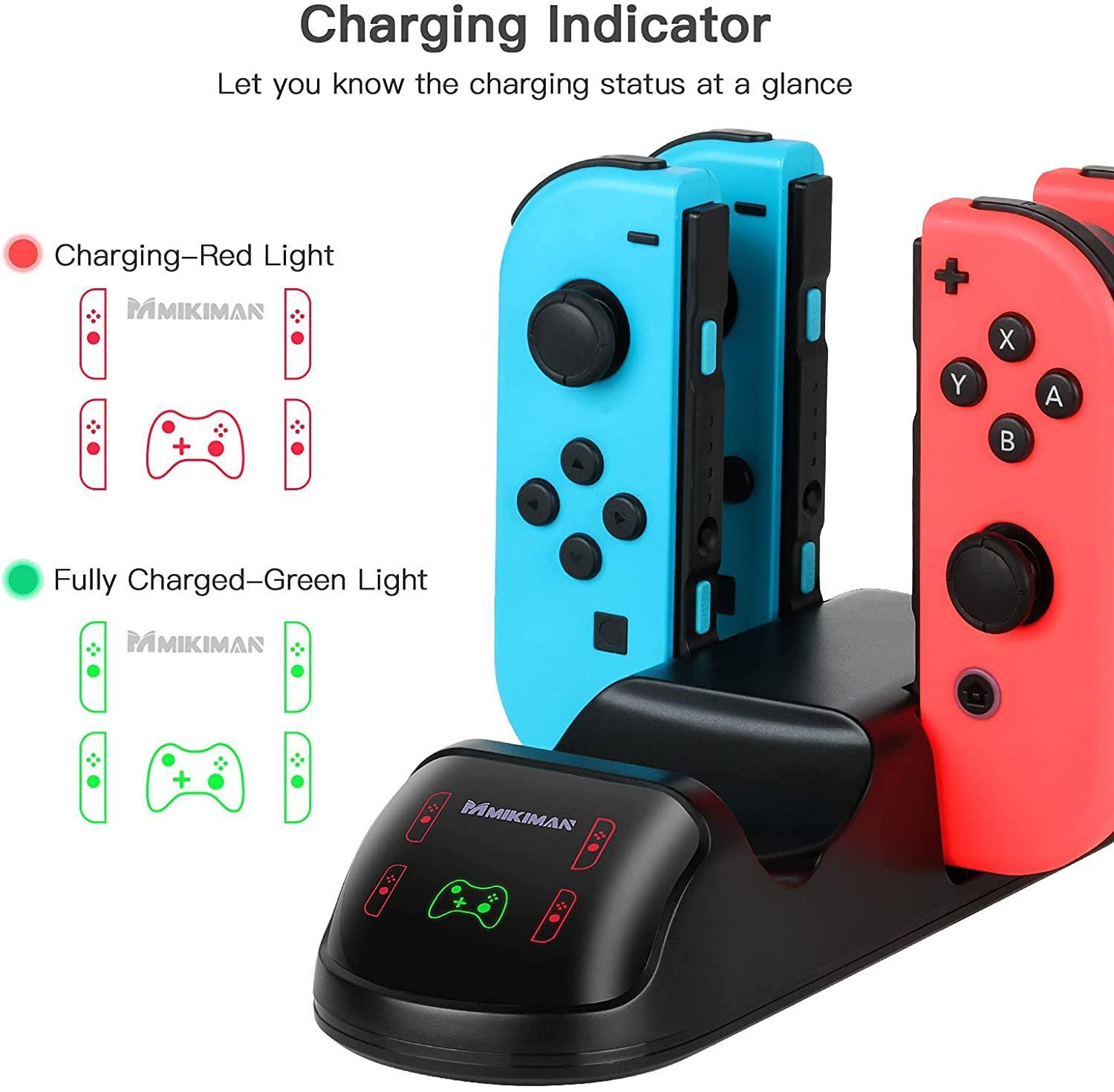 5 in 1 Controller Charger Dock for Nintendo Switch Joy-Cons and Pro Controller with LED Indicator and Type-C Charging Cable - John Cootes