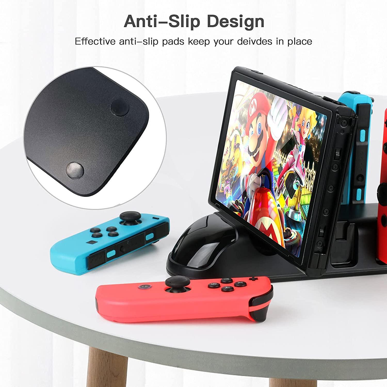 5 in 1 Controller Charger Dock for Nintendo Switch Joy-Cons and Pro Controller with LED Indicator and Type-C Charging Cable - John Cootes