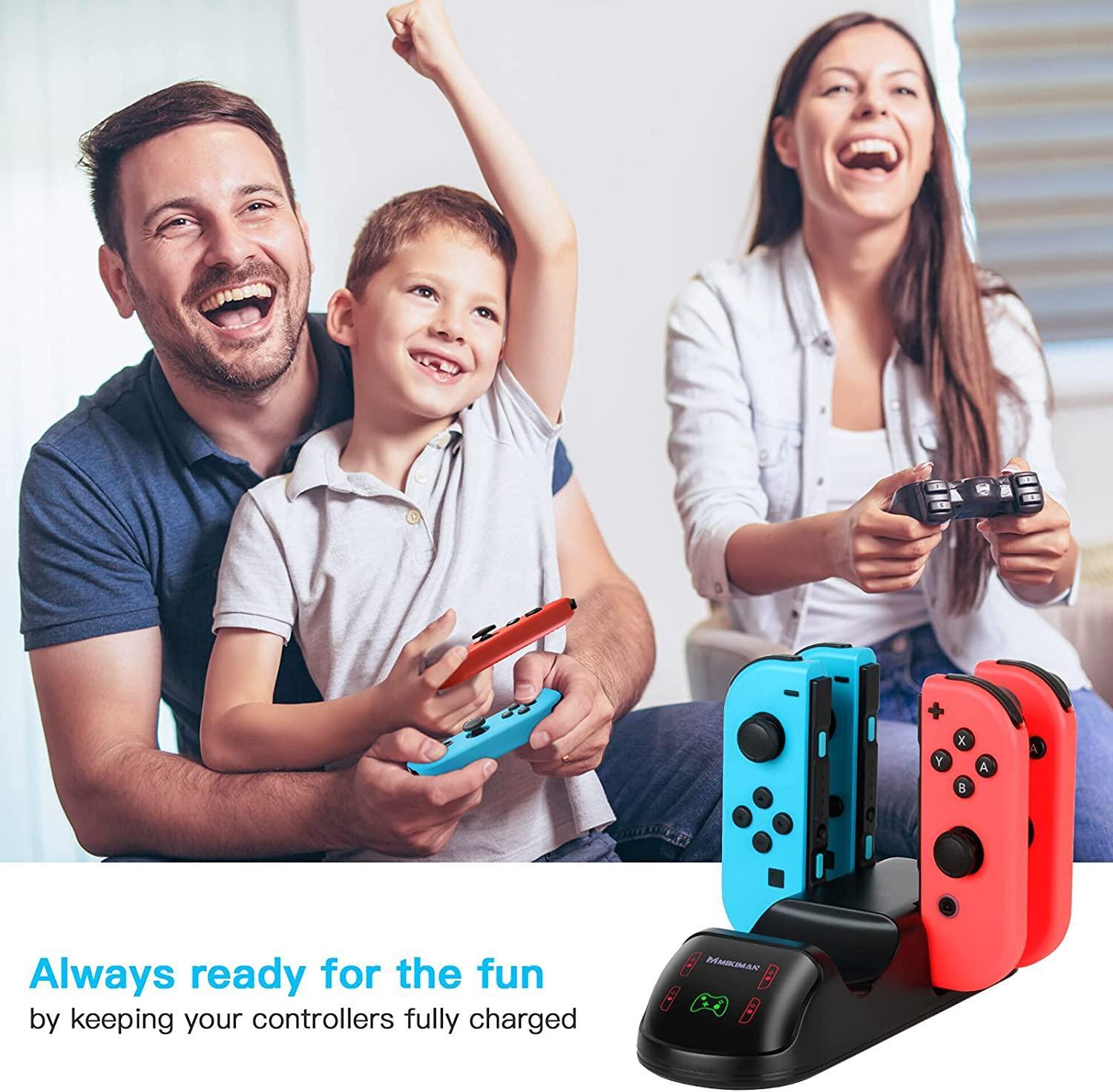 5 in 1 Controller Charger Dock for Nintendo Switch Joy-Cons and Pro Controller with LED Indicator and Type-C Charging Cable - John Cootes