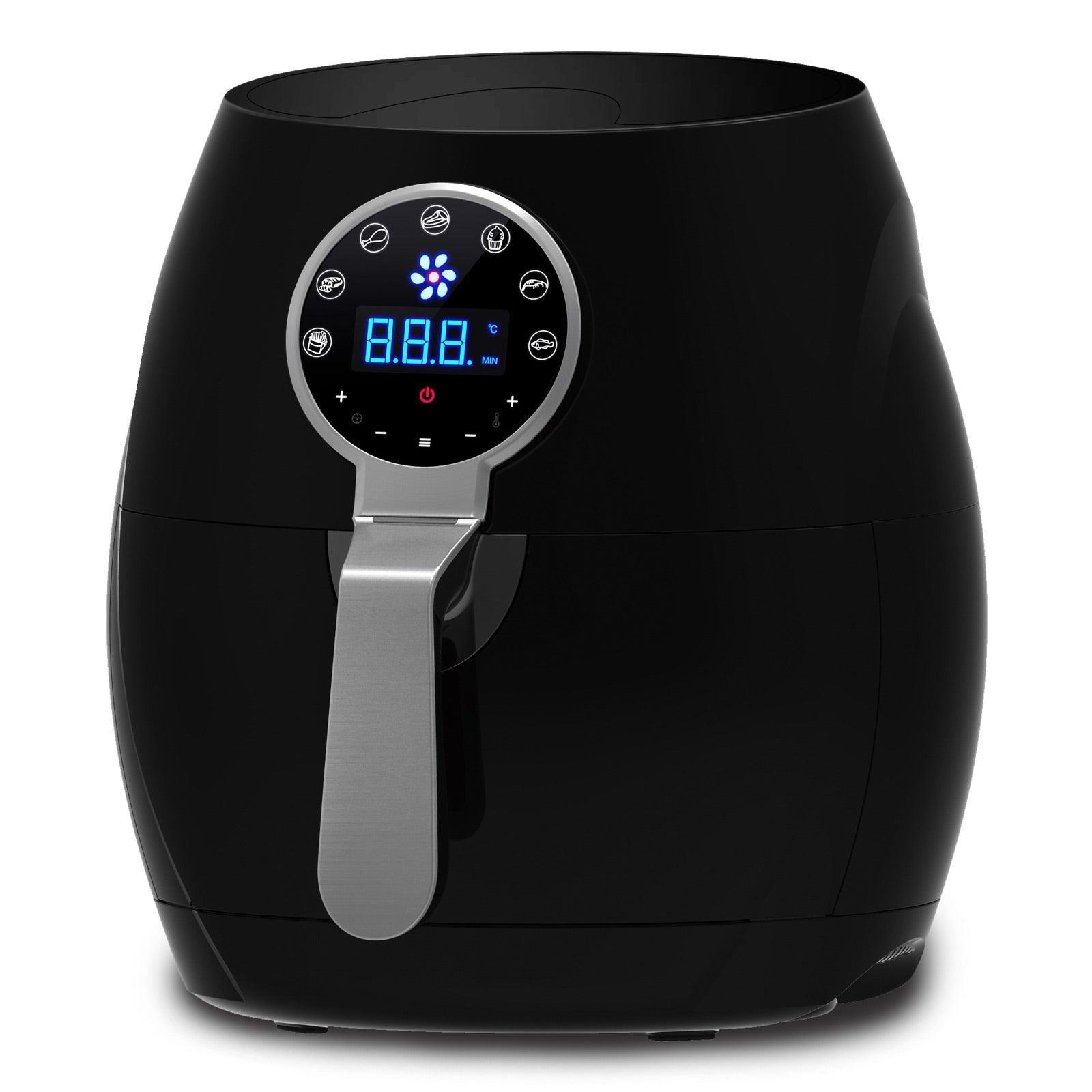 5 Litre Air Fryer Black And 1.7 Litre Kettle Blue LED Kitchen Package Deal Set - John Cootes
